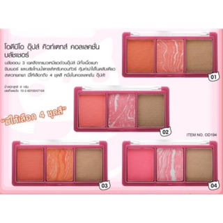 Odbo oops eutest collection blusher บลัชออน 3 เฉดสี คอลเลคชั่นแมวอ้วนอุ๊ปส์