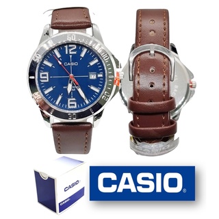 (กันน้ำ) Casio นาฬิกาข้อมือผู้ชาย สายหนัง วันที่ นาฬิกาคาสิโอ้ นาฬิกาใส่ทำงาน Quartz คาสิโอ้ สายหนัง RC634