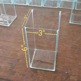 โหลปลา ขนาด 3x3x6 นิ้ว กระจก 3 มม.