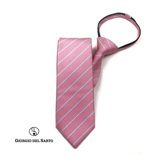 Giorgio Del Sarto Adults Zipper Tie Pink ไทซิป เนคไทสำเร็จรูปสีชมพู