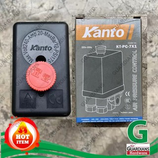 สวิตซ์ควบคุมแรงดันลม KANTO (ของแท้100%) แบบ 1ทาง, เกลียวใน 1/4 inch (2หุน) รุ่น KT-PC-7X1, 220v 50Hz