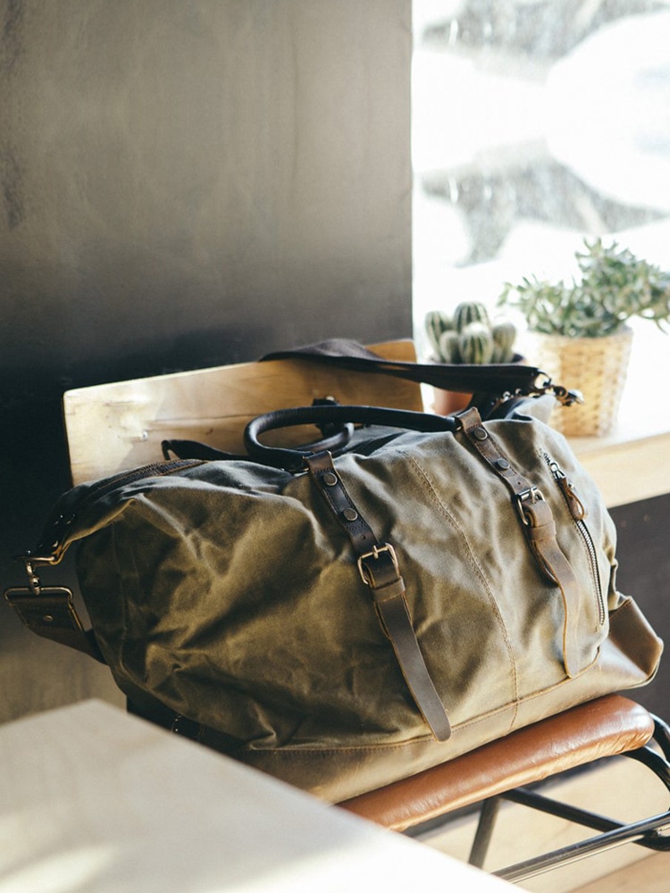 MUCHUAN Men Travel Bags M Hand Luggage Bags Canvas Leather Travel ...