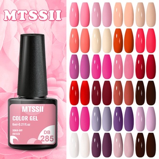 MTSSII กาวติดเล็บปลอม 6ml เจลสี กึ่งถาวร ไพรเมอร์ เสื้อคลุมด้านบน UV LED Gel Nail Polish สีทาเล็บเจล เจลปั้นนูนเล็บ