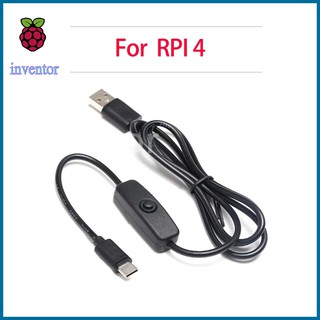 สายชาร์จ Usb Type C 5v 3a สําหรับ Raspberry Pi 4 Power Cable With On / Off Switch