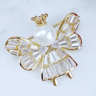 Miss Earring เข็มกลัดนางฟ้าเพชร CZ Little Angel สีทอง