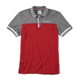 BMW Golfsport เสื้อโปโลบุรุษสีเทาแดง  ไซต์ L,XL