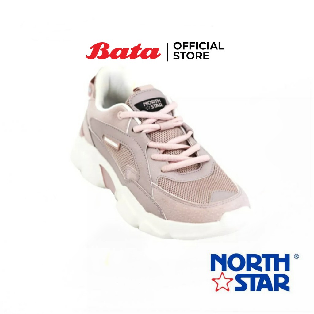 Bata NORTHSTAR LADIES Athleisure รองเท้าผ้าใบแฟชั่น แบบเชือก สีชมพู รหัส 5395677 Ladiessneaker Fashion