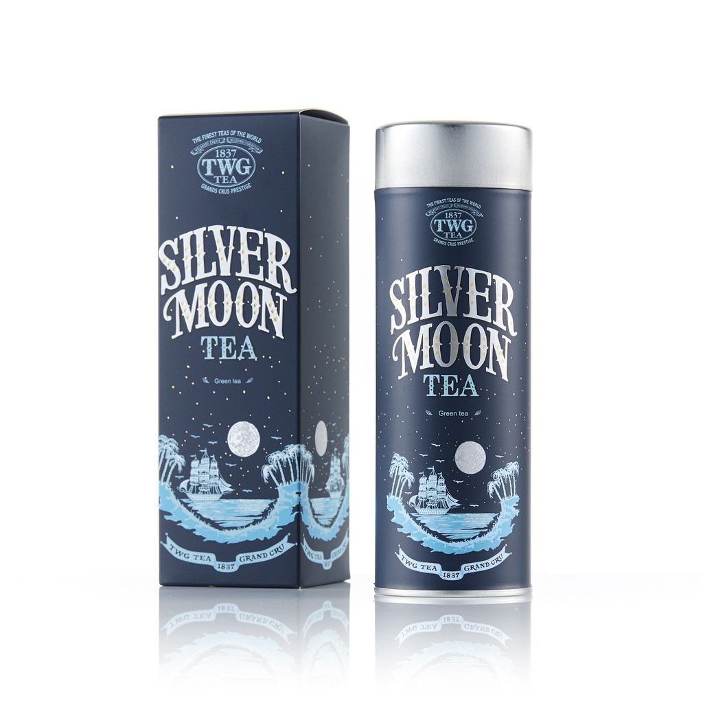 TWG Tea Silver Moon Tea Haute Couture Tea Tin Gift 100gชา ทีดับเบิ้ลยูจี ชาเขียว ซิลเวอร์มูน ที บรรจุ 100 กรัม