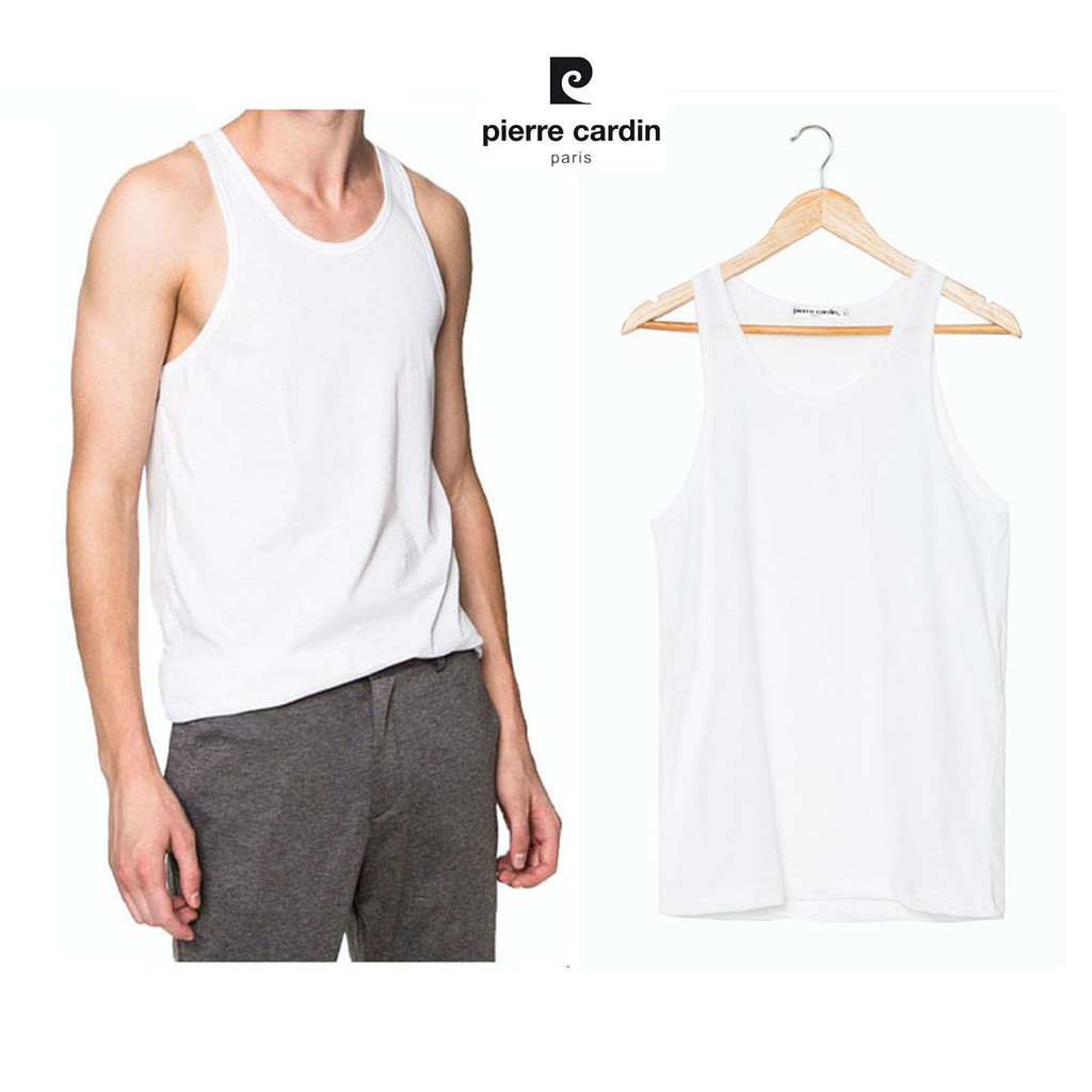 Pierre Cardin เสื้อกล้ามผ้า Cotton PV-501 1ตัว สีขาว