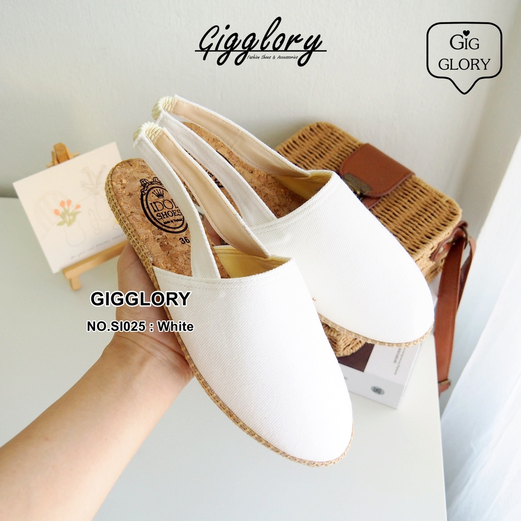 🌷 [Size36-45] รองเท้ารัดส้น ผ้าแคนวาส สไตล์มินิมอล (NO.SI025)
