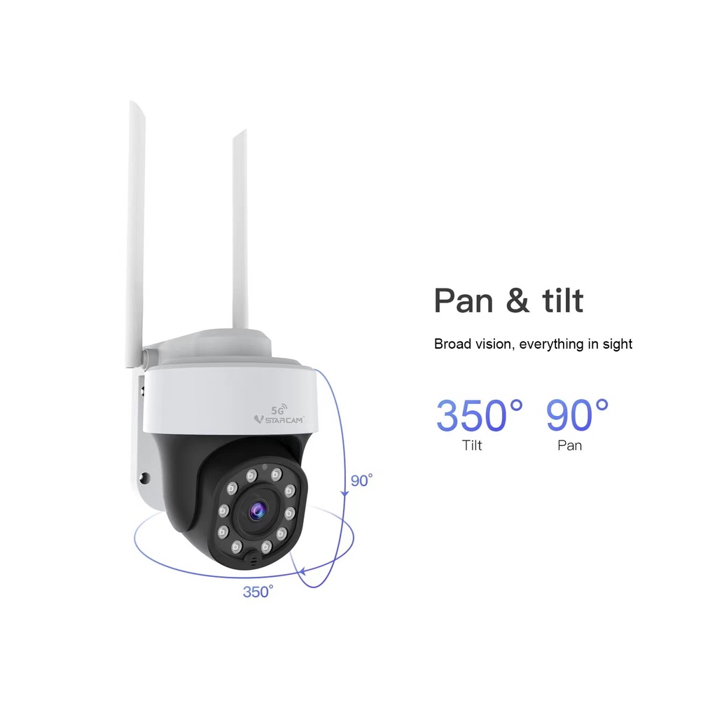 Vstarcam CS889-PRO  (รองรับ Wi-Fi 5G) ความละเอียด 5MP (1520P) กล้องวงจรปิดไร้สาย ภาพสี มีAI+ คนตรวจจับสัญญาณเตือน