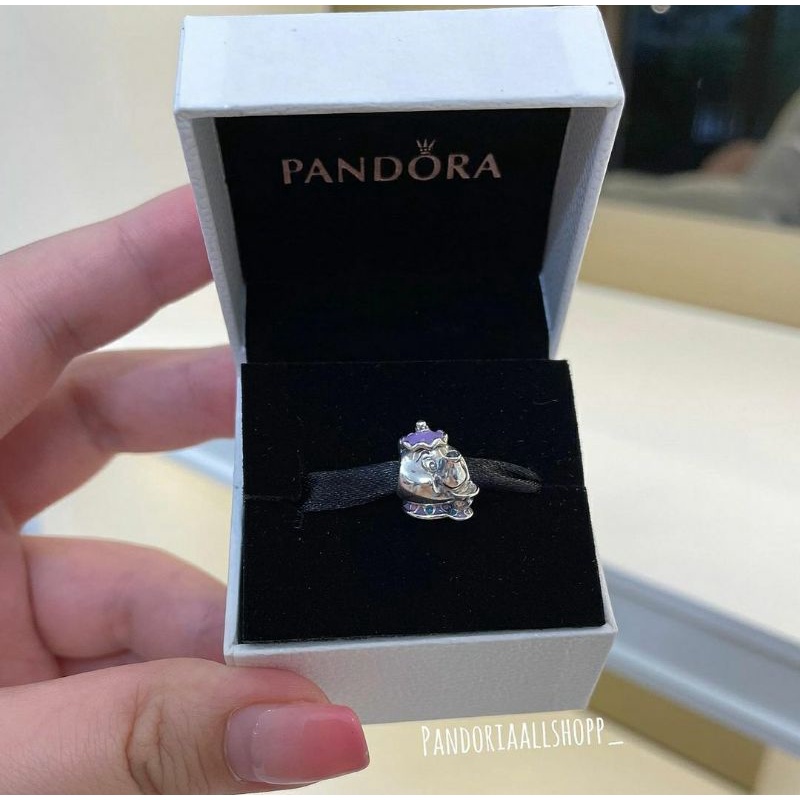 (ของแท้100%)Pandora  silver disney charm เจ้าหญิงเบลล์  คุณนายทีพอต