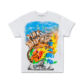 SLUM LTD - PINK DOLPHIN SUPERFUTURE TEE White