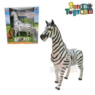 ม้าลายของเล่น ม้าลาย ใส่ถ่าน เดินได้ มีเสียงร้อง มีไฟ ( Zebra)