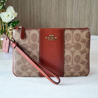 🎀 (สด-ผ่อน) คล้องมือ งานShop น้ำตาลซีคาด 32445 SMALL WRISTLET