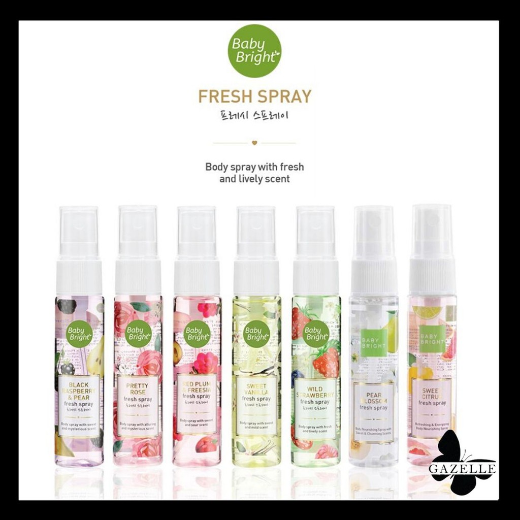 Baby Bright Fresh Spray[20มล.] เบบี้ไบร์ท สเปรย์น้ำหอม สเปรย์ระงับกลิ่นกาย กลิ่นหอมหวาน