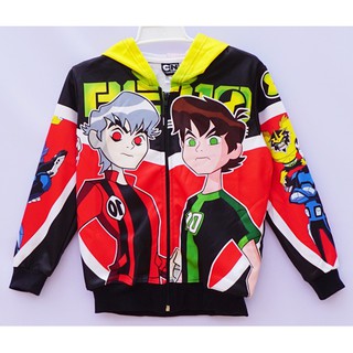 เสื้อกันหนาวเด็กชาย ผ้ายืด Size 1-4 ขวบ ลาย BEN10 สีแดง+ดำ
