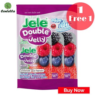 Jele DOUBLE JELLY MIXED BERRY 125 g x3 pack พิเศษ ซื้อ 1 เเถม 1 Special Buy 1 free 1