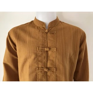 เสื้อผ้าฝ้าย ผ้าพื้นเมือง (TC สายรู้ง) คอจีน กระดุมจีน แขนยาว