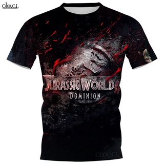 CLOOCL Jurassic World เสื้อยืดแฟชั่น แขนสั้น ใส่สบาย