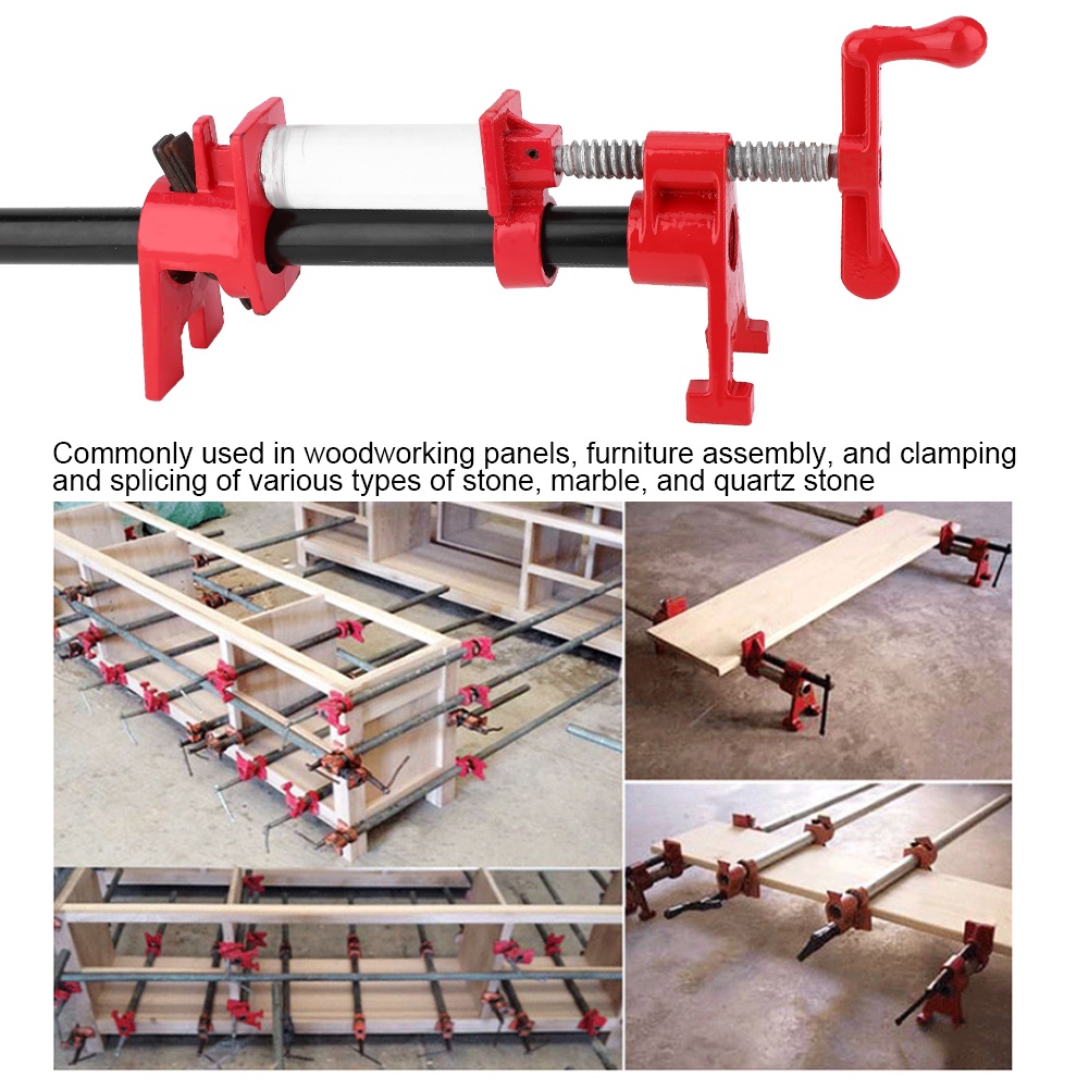 แคลมป์ช่างไม้ Fixture 3/4 Pipe Clamp Fixture นิ้ว Pipe Clamp Hand-Cranked Vertical