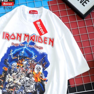 เสื้อยืด ลาย I RON MAIAEN คอตตอน โอเวอร์ไซส์