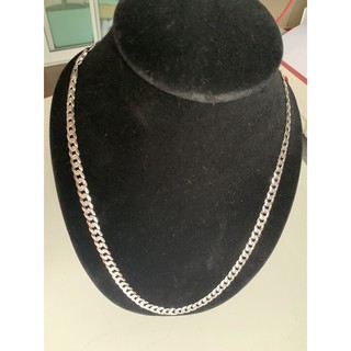 สร้อยคอสายโซ่ตัวเรือนเงินแท้ 92.5 ชุบโรเดียม 7.3 มม Sterling Silver Rhodium Plated Curb Chain 7.3mm