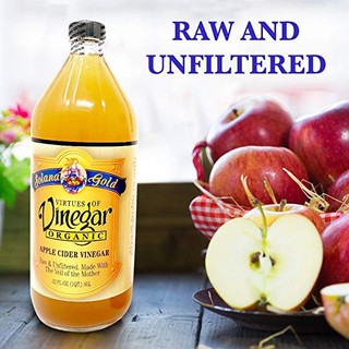 Apple Cider Vinegar (SOLANA GOLD Organic 100%) 950 ml keto คีโต