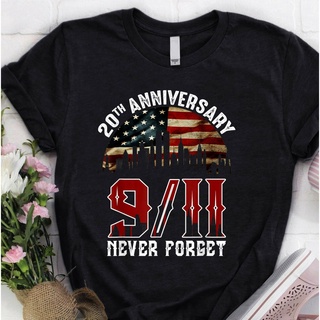 เสื้อยืด ลาย Never Forget 9 11 20Th Anniversary Patriot Day 2022 สีดํา สําหรับผู้ชายS-5XL