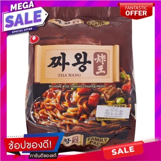 นงชิมบะหมี่กึ่งสำเร็จรูปรสซอสถั่วดำ 134กรัม แพค 4 Nongshim Instant Noodles Black Bean Sauce Flavor 134g.Pack 4