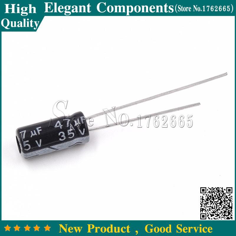 50Pcs 35V 47UF 47UF 35V Aluminum Electrolytic Capacitor Size 5*11MM 35 V / 47 UF