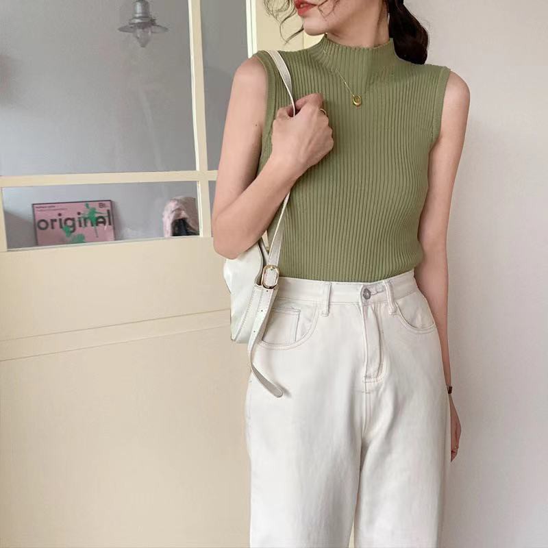 💕Miki-Shop*พร้อมส่ง😍 เสื้อไหมพรม แขนกุด ผ้านิ่มมาก5242