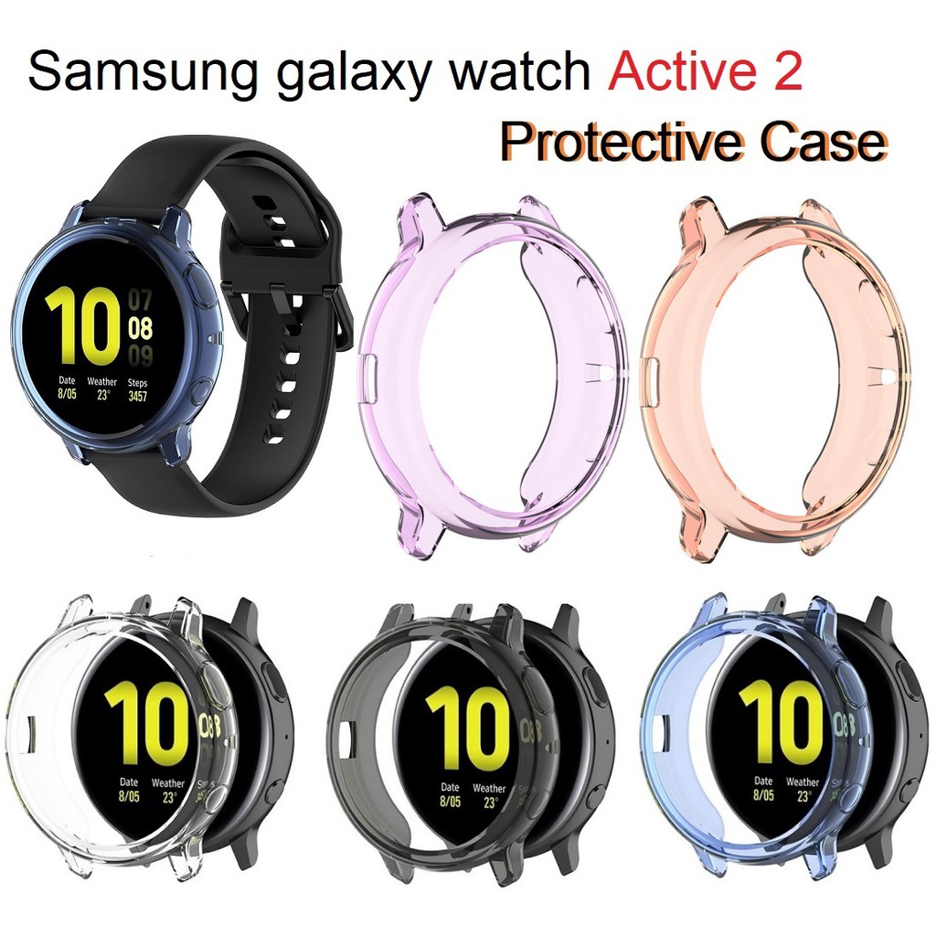 เเตรียมตัว!! เคส Samsung Galaxy Watch Active 2 Case Protective Cover กรอบเคสนาฬิกา TPU Clear Frame Watch Active Cover