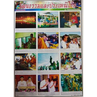 โปสเตอร์ วัฒนธรรมและประเพณีไทย No.9243 โปสเตอร์ภาพประกอบการศึกษา โปสเตอร์สื่อการเรียนรู้ โปสเตอร์กระดาษ