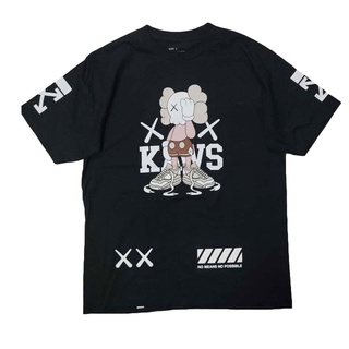 คอตต้อนคอกลม▽เสื้อสตรีท Off White KAWS T shirt เสื้อยืดสตรีท KAWS Off WhiteS-5XL