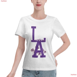 loylaiya เลเกอร์ส Lakers LA Love T-Shirt Tshirt Women เสื้อผ้าผู้ญิง Tshirt เสื้อยืดผูหญิง เสื้อคอกลม บาสเกตบอล เสื้อยืด