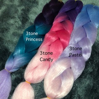 (พร้อมส่ง) 💜ไหมถักผมไฟเบอร์ 3tone โทนสีม่วง💜