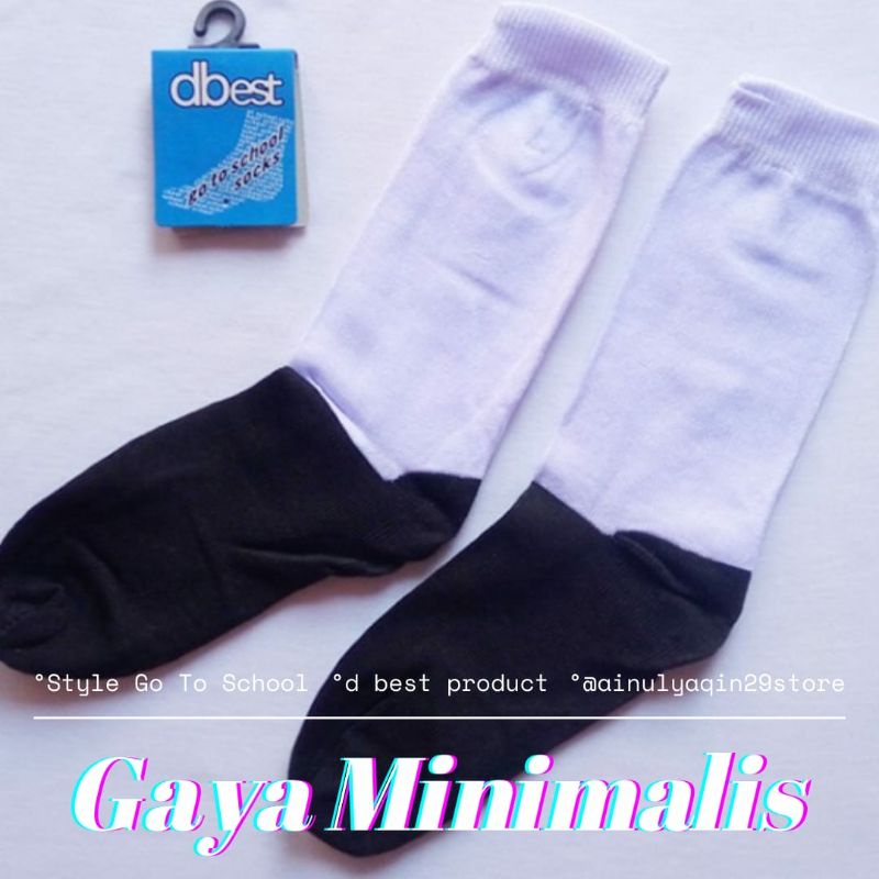 Putih HITAM Dbest SCHOOL ถุงเท้าสีดําสีขาวและสีดํา SD SMP สูง SPANDEX SCHOOL MATERIAL