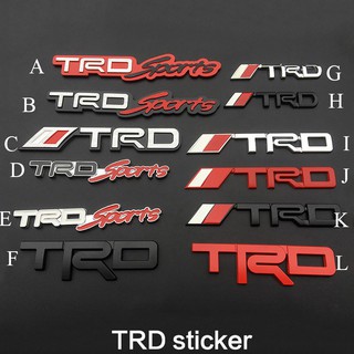 สติ๊กเกอร์โลหะ TRD สำหรับตกแต่งรถยนต์