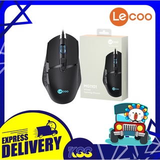 เม้าเล่นเกมส์ เมาส์เกมมิ่งส์ LECOO by LENOVO MG1101 WIRED MOUSE BLACK รับประกัน 1 ปี