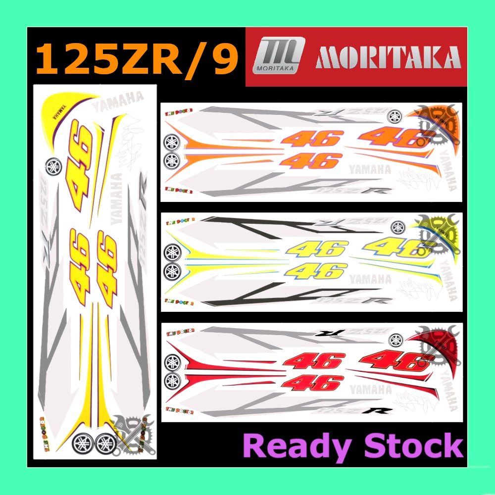Y125ZR รุ่น 9 Yamaha สติกเกอร์ 125 ZR Stripe Moritaka Y125ZR/9 Strike 46 มอเตอร์ 125ZR 125ZR/9