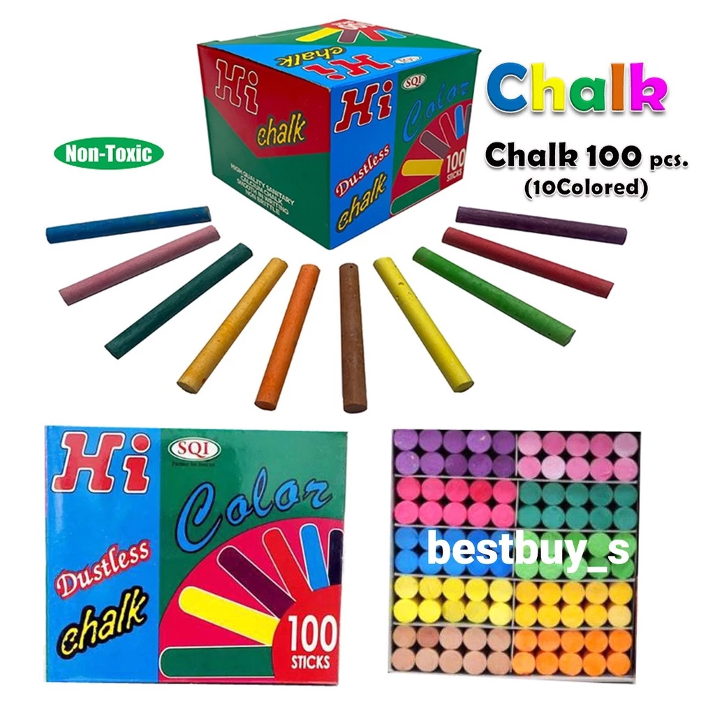 BestBuyStationery ไฮ ชอล์กสี ชอล์กเขียนกระดาน 100แท่ง/กล่อง Hi Chalk 100Stick /Box