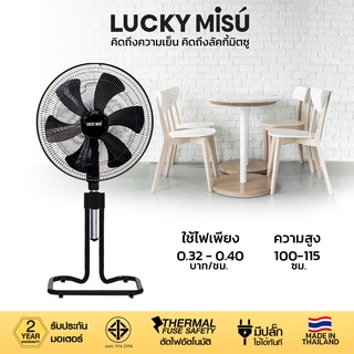 Lucky Misu พัดลมขากบ สไลด์ ตั้งพื้น 18" สีดำ สีเทา ใบพลาสติก และ รุ่นลมแรงพิเศษ_26