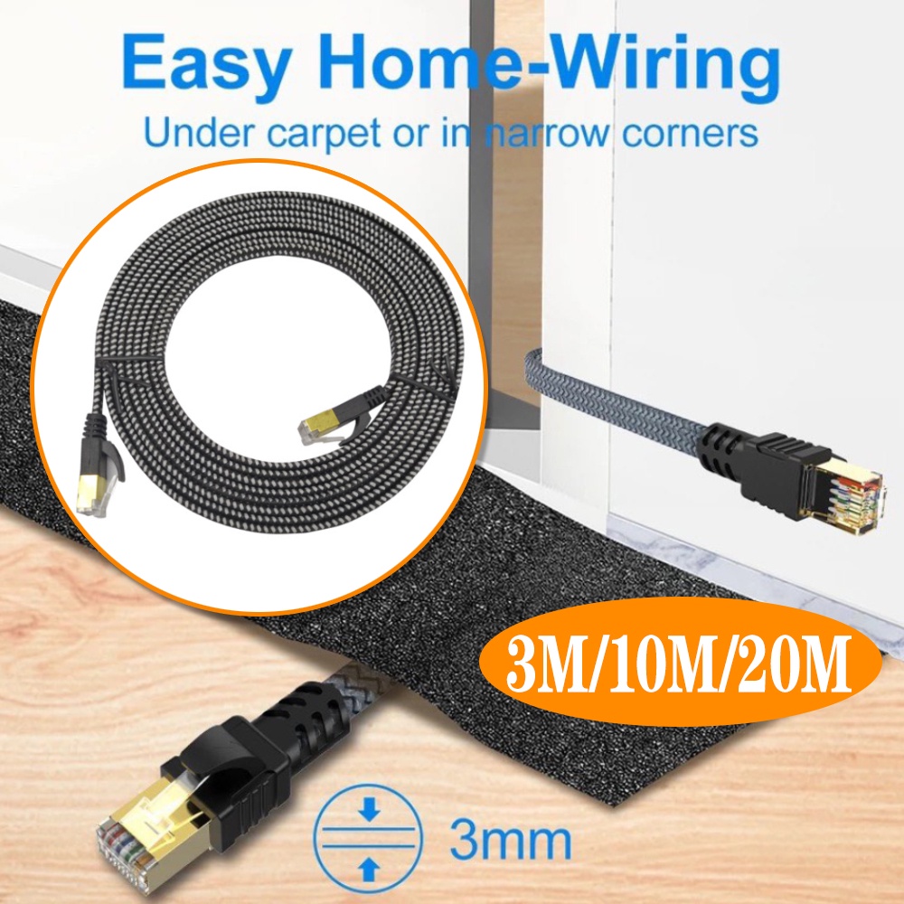 สายแลน CAT7 ความเร็วสูง 10Gbps สายแลน RJ45 สายเคเบิลอีเธอร์เน็ต