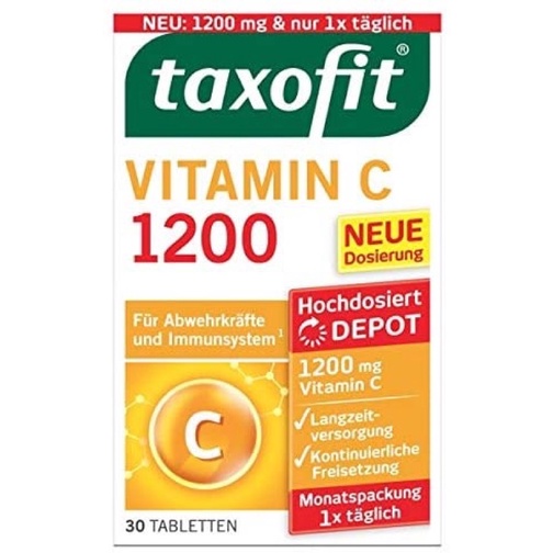 พร้อมส่ง🇩🇪 Taxofit Vitamin C เข้มข้น 1,200 mg นำเข้าจากเยอรมัน ของแท้100%