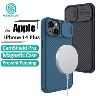 Nillkin Magnetic CamShield Pro เคส สําหรับ iPhone 14 Plus เคสโทรศัพท์ ป้องกันกล้องเลื่อน หรูหรา TPU + PC กันกระแทก ฝาหลัง