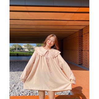 มินิเดรสคอปก แขนยาว ❤️7สี สาวอวบใส่ได้น้า