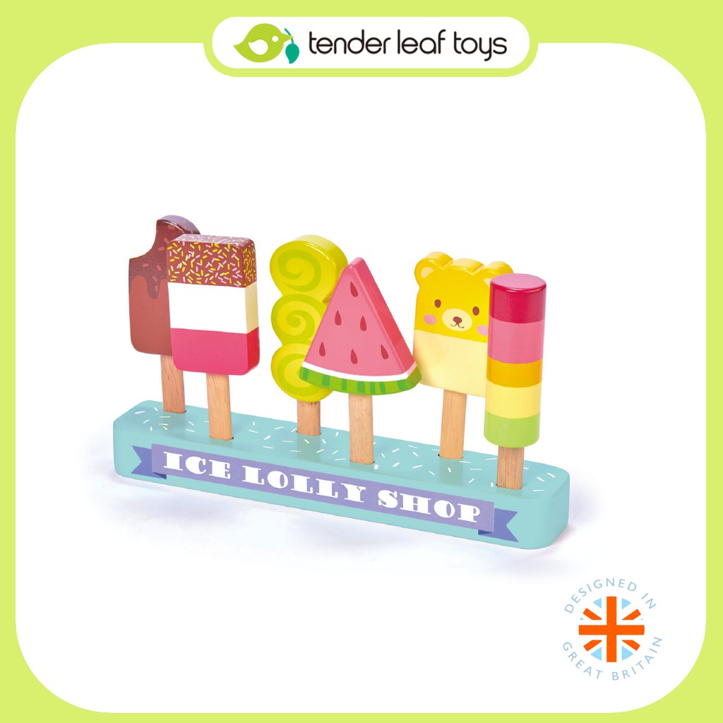 Tender Leaf Toys ของเล่นไม้ ชุดทำอาหาร ของเล่นบทบาทสมมติ ร้านไอศกรีมแท่ง Ice Lolly Shop