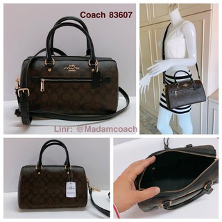 พร้อมส่ง ของแท้ Coach 83607 Rowan Satchel in Signature Canvas Brown/Black