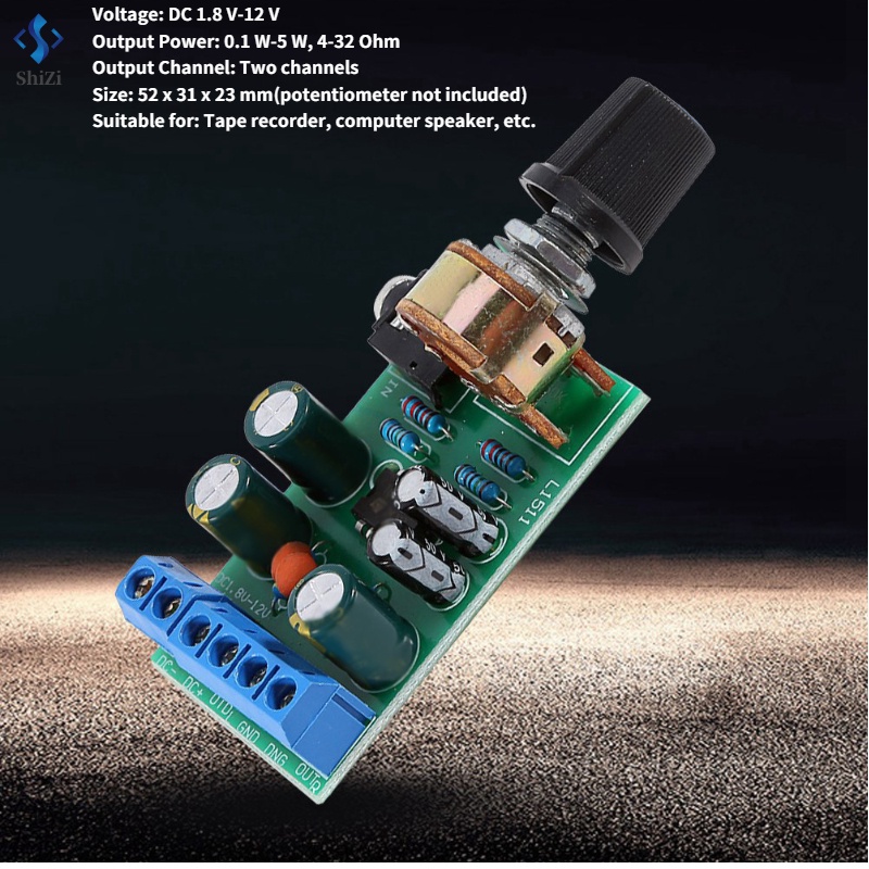 Dc1.8-12V Tda2822M เครื่องขยายเสียงสเตอริโอ 2 ช่อง 3.5 มม. Aux แอมป์โมดูลเสียง